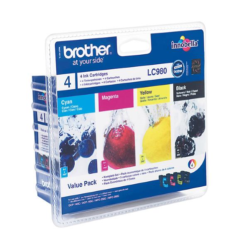 BROTHER MULTIPACK LC-980VALBP PACK CARTUCCE NERO+CIANO+MAGENTA+GIALLO